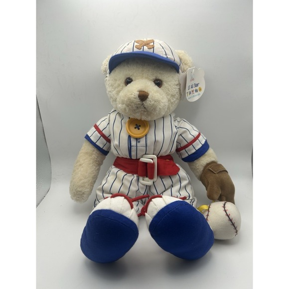 Baby Gund My First Teddy Baseball Teach ME White Lil All Star - Picture 1 of 14